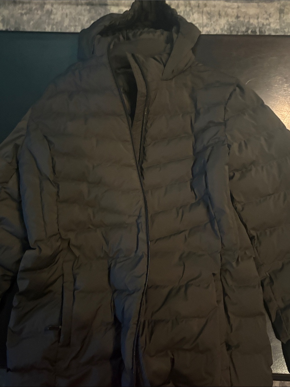 Women’s Hooded Puffer Jacket in Olive Green